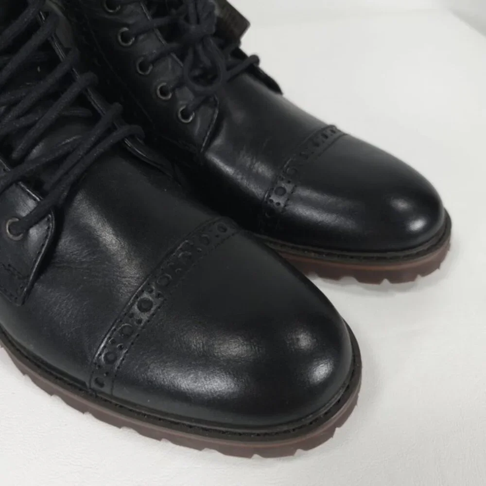 NWOB LA MILANO THOMAS GENUINE LEATHER Cap Toe Lace Up Casual Oxford Boots B51573